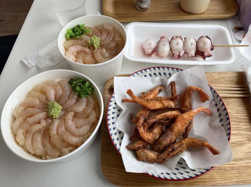 蝦名漁業部的甜蝦套餐