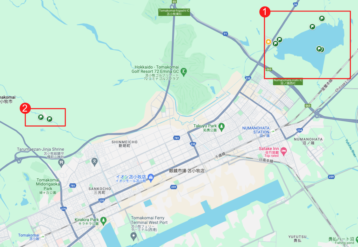 苫小牧市主要賞鳥點地圖