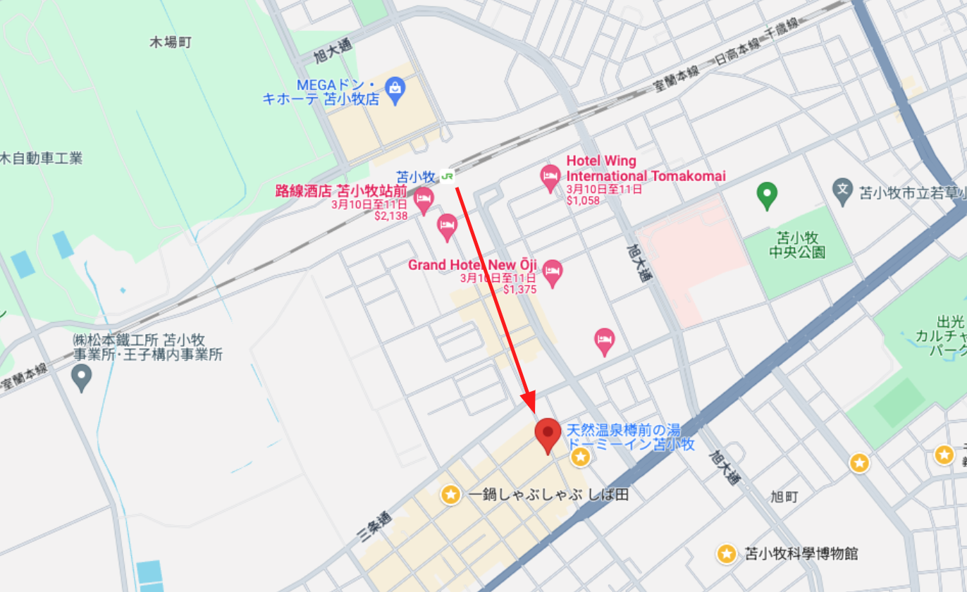 Dormy Inn 天然温泉樽前の湯ドーミーイン苫小牧位置地圖